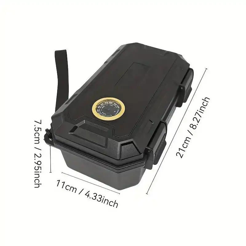 ProTravelHumidors T10 – Tactical Cigar Case 10‑Cigar (Matte Black) 2 ProTravelHumidors closed black travel cigar humidor case – dimensions 21 x 11 x 7.5 cm (8.3 x 4.3 x 3